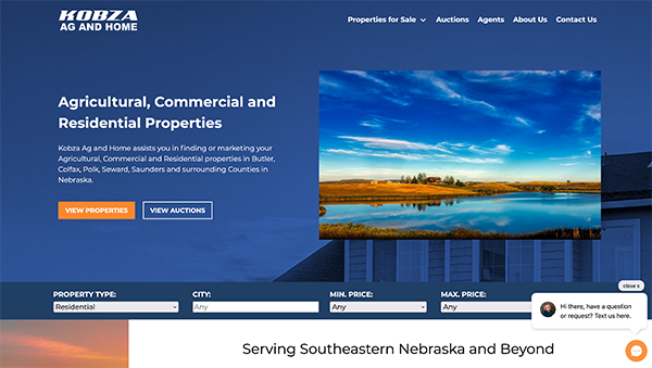 Kobza Ag and Home RealFlex real estate Website Design by Hollman Media
