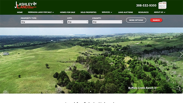 Lashley Land RealFlex real estate Website Design by Hollman Media